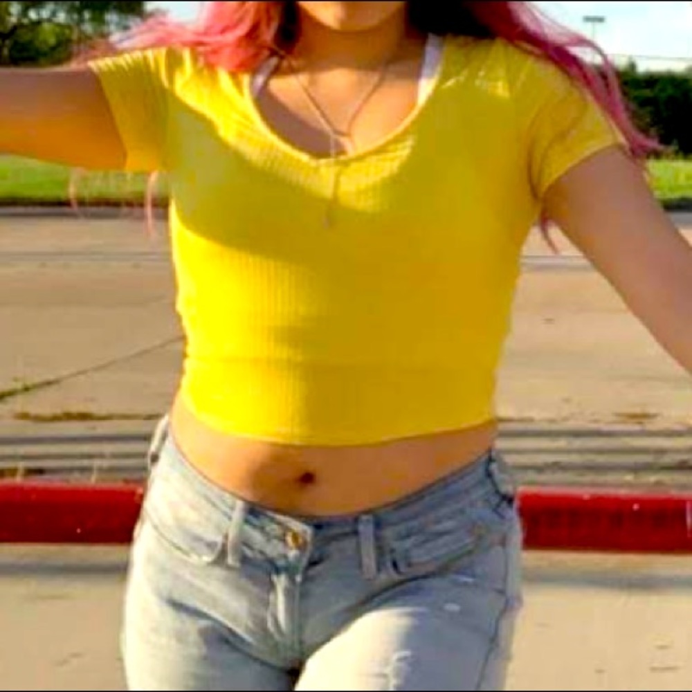 Yellow crop top